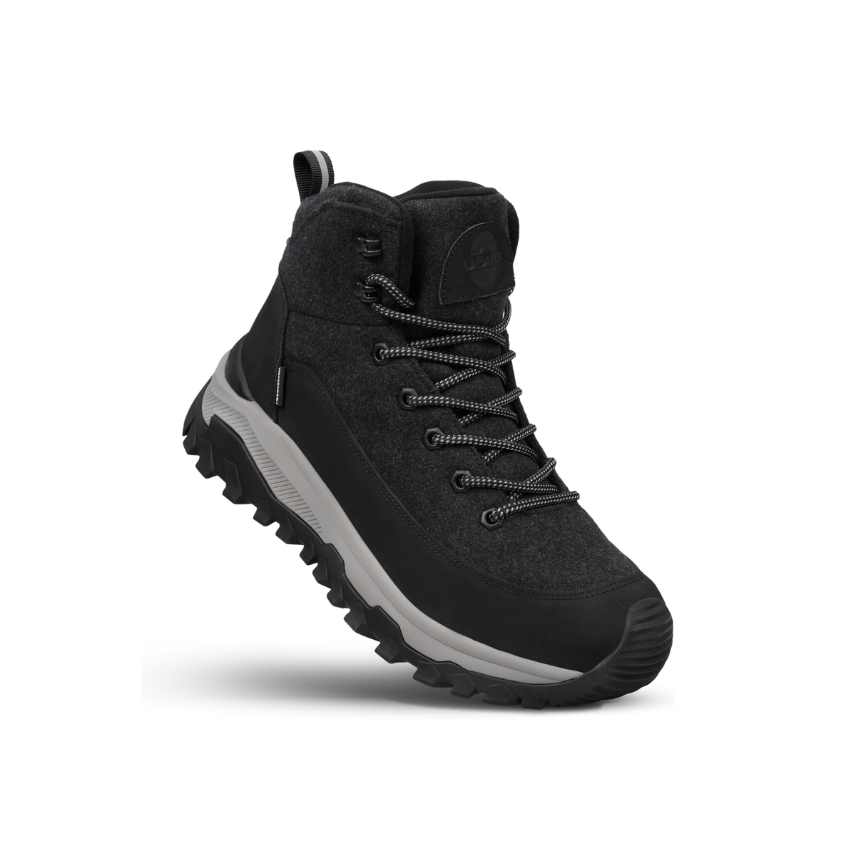 UOVO Monte Black Fleece, 45 degree view