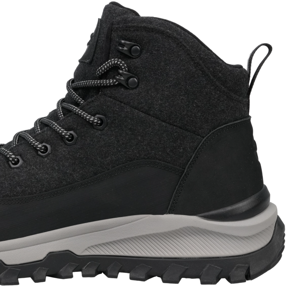UOVO Monte Black Fleece, Feature Image 3 Heel Detail View