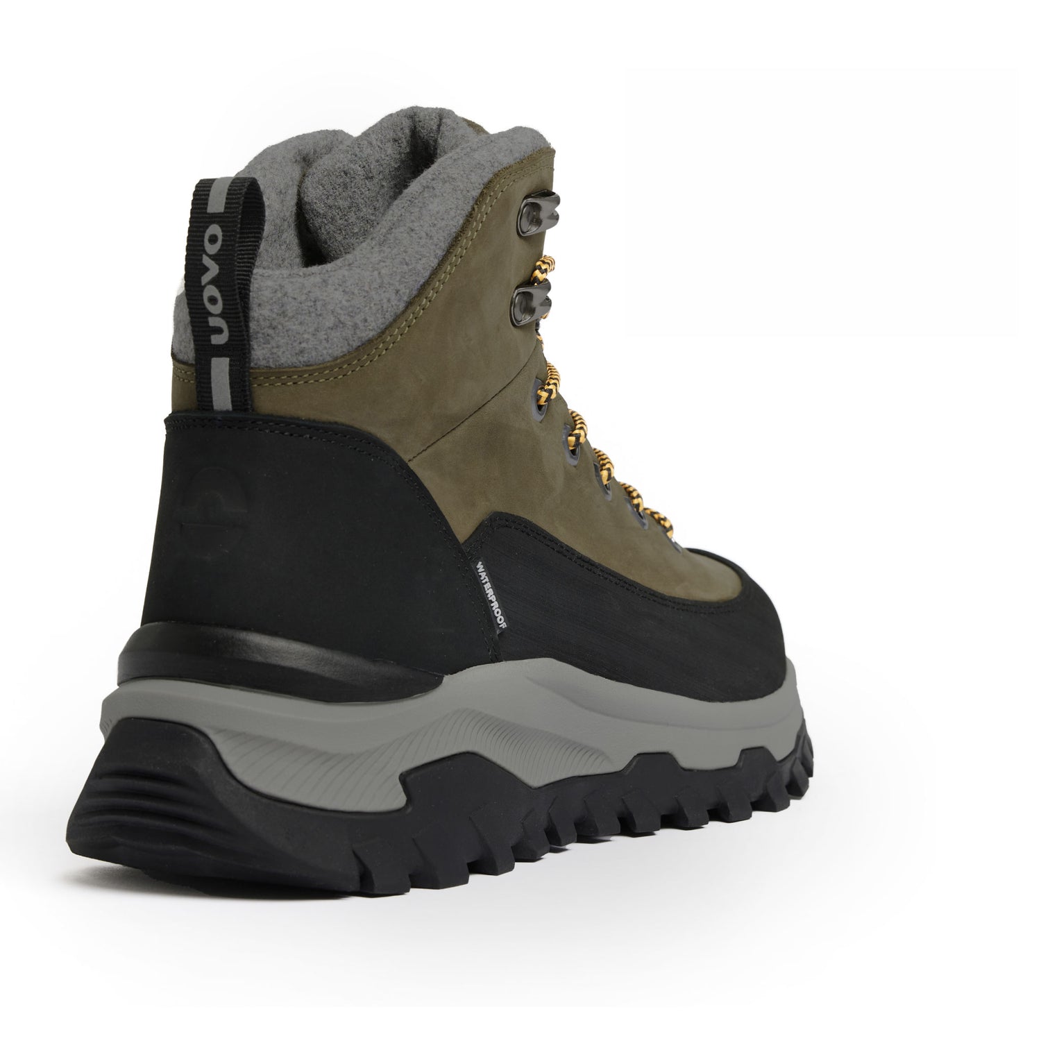 UOVO Winter Boot Moss Green, heel view